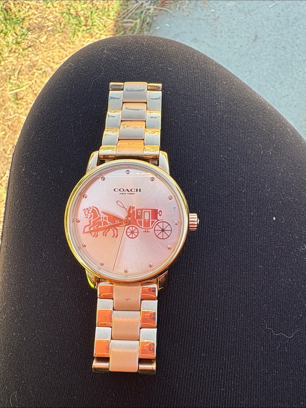 Coach Rose Gold Tone Horse & Carriage Bracelet Watch